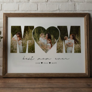 Affiche Meilleure Maman Collage Photo Moderne Cadeau Pour 
