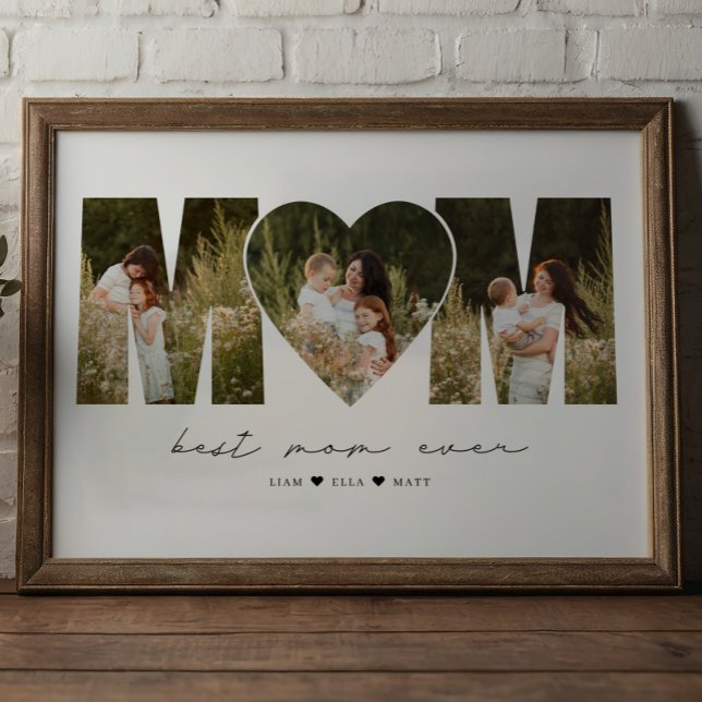 Affiche Meilleure Maman Collage Photo Moderne Cadeau Pour  (Créateur téléchargé)