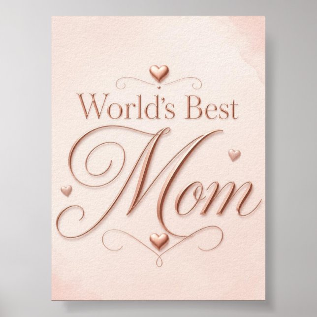 Affiche Meilleure Maman du Monde Typographie Élégante en O (Devant)