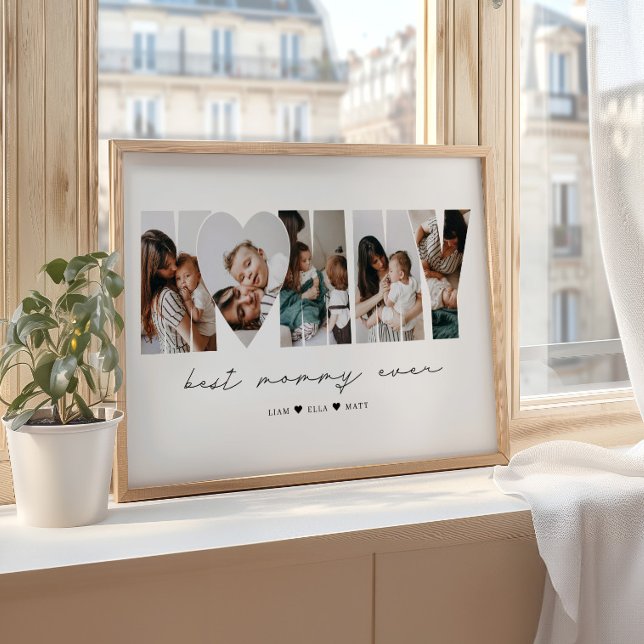 Affiche Meilleure Maman Ever Collage Photo Moderne Fête de (Créateur téléchargé)