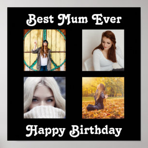 Affiche Meilleure maman Modèle photo d'anniversaire Instag