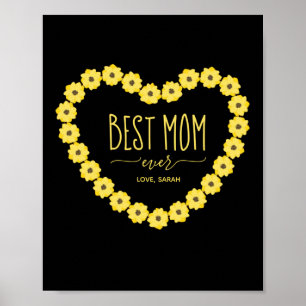Affiche Meilleure Maman Soleil Personnalisé Nom 