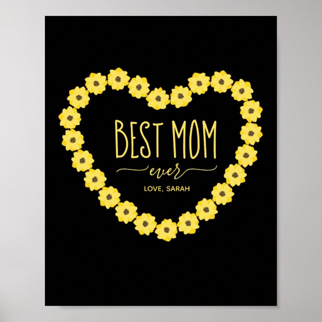 Affiche Meilleure Maman Soleil Personnalisé Nom  (Devant)