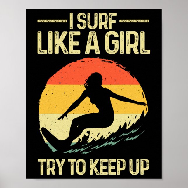 Affiche Meilleure surfeuse comme une fille Art pour femmes (Devant)