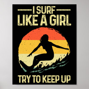 Affiche Meilleure surfeuse comme une fille Art pour femmes