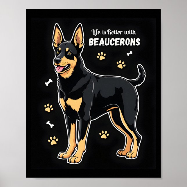 Affiche Meilleure vie avec Beauceron débardeur (Devant)