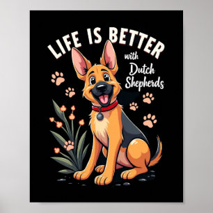 Affiche Meilleure vie avec débardeur Shepherd Hollandais