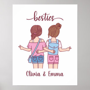 Affiche Meilleures Amies Personnalisées