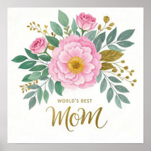 Affiche Meilleures fleurs maman du monde