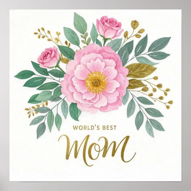 Affiche Meilleures fleurs maman du monde (Devant)