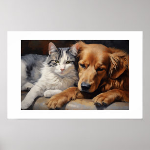 Affiche Meilleurs amis Chat et Chien