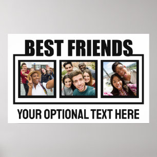 Affiche Meilleurs amis photos personnalisées, texte et cou