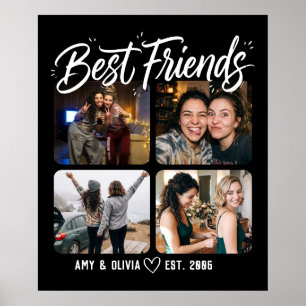 Affiche Meilleurs amis quatre photos en collage