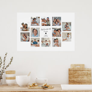Affiche Meilleurs Grands-parents 12 Collage de Photos Pers