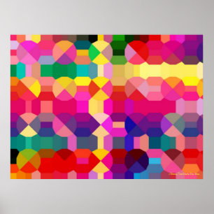 AFFICHE MEILLEURS POSTES - RAINBOW GEOMETRIC ART - CADEAUX