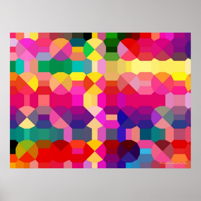 AFFICHE MEILLEURS POSTES - RAINBOW GEOMETRIC ART - CADEAUX (Devant)