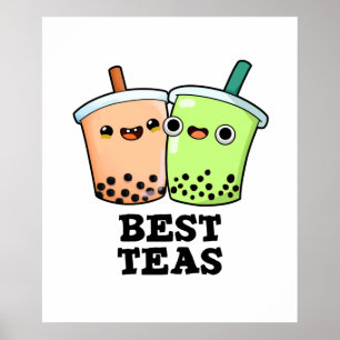 Affiche Meilleurs Thés Drôle Besties Boba Tea PUn
