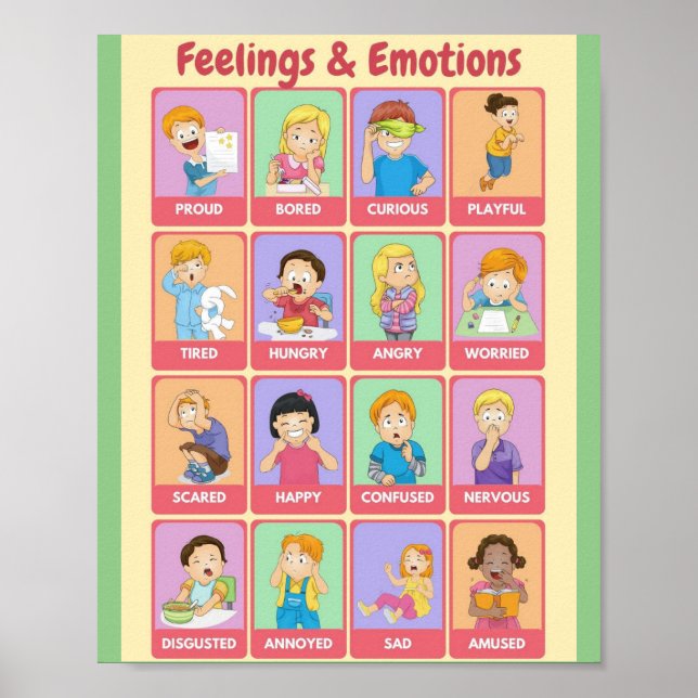 Affiche MEKIMI - Coloré Pastel pour enfants Sentiments et  (Devant)