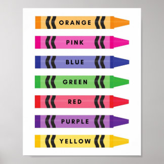 Affiche MEKIMI - Crayons Vocabulaires des couleurs