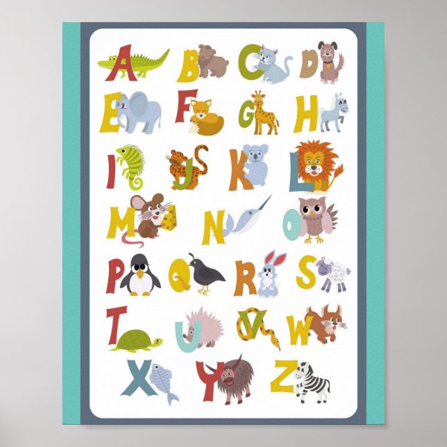 Affiche MEKIMI - Mignonne Alphabet animal (Devant)