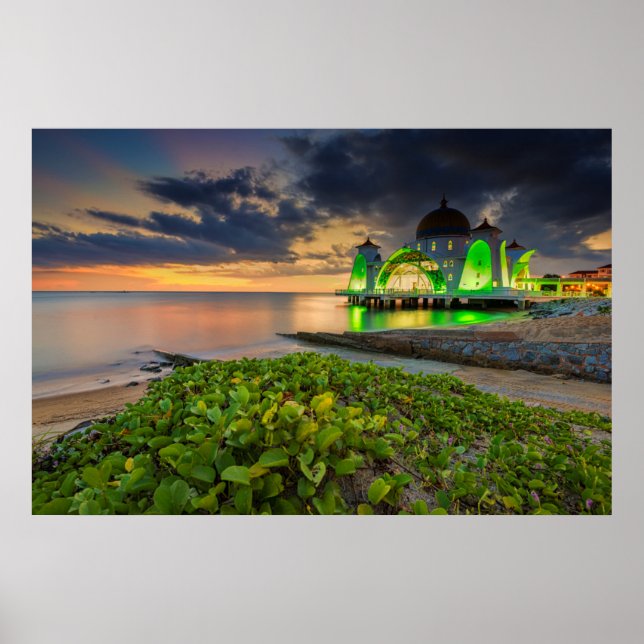 Affiche Melaka le coucher du soleil | Masjid Selat (Devant)