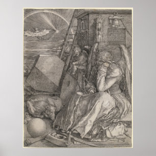 Affiche Mélancolie I, gravant par Albrecht Durer