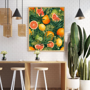 Affiche Mélange Citron Tropical – Aquarelle Citron, Orange