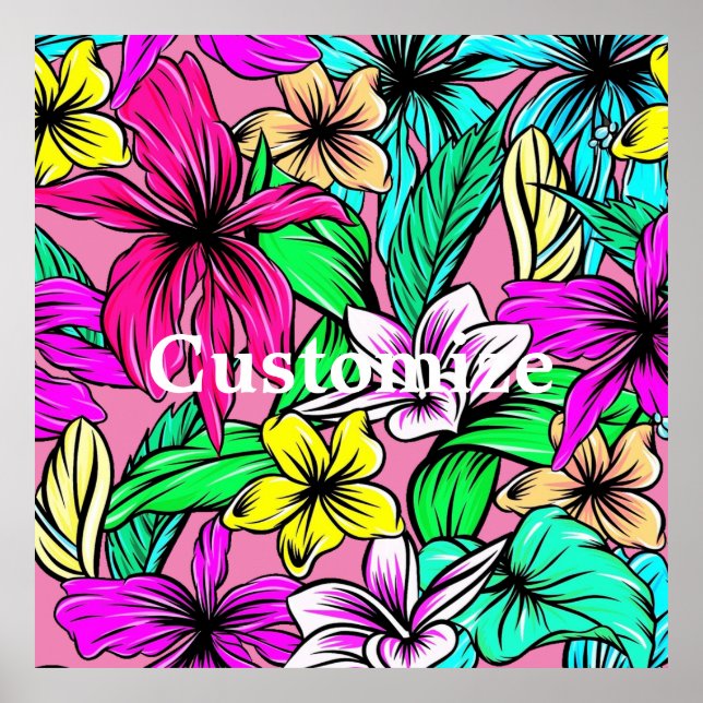 Affiche Mélange de fleurs tropicales Thunder_Cove (Devant)