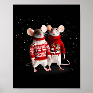 Affiche Mélange De Souris Lors D'Un Jour De Photo Neige En