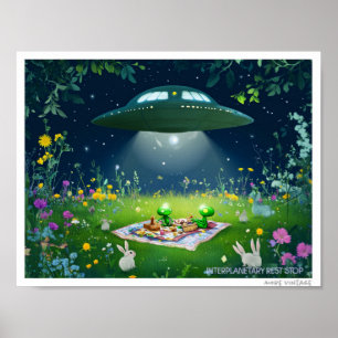 AFFICHE MÉLANGE DÉCALÉ D'ALIENS, DE PIXIES ET DE FÉES