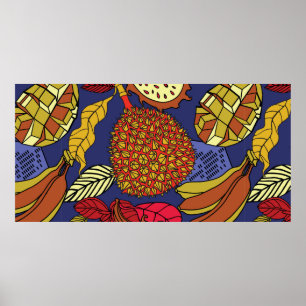 Affiche Mélange exotique de fruits tropicaux. Natur floral