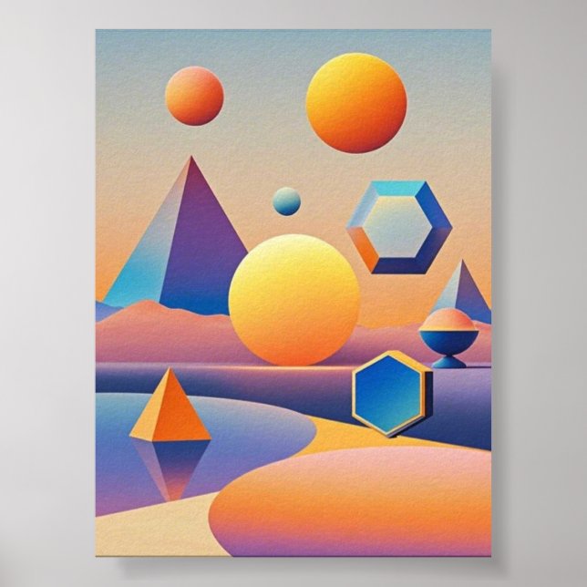 Affiche Mélange harmonieux de textures, dégradés (Devant)