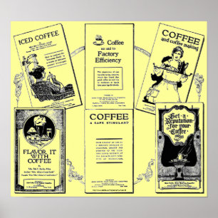 Affiche "Mélange vintage et historique de livret de café "