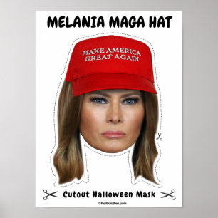 Affiche Melania Trump MAGA Casquette Masque d'Halloween
