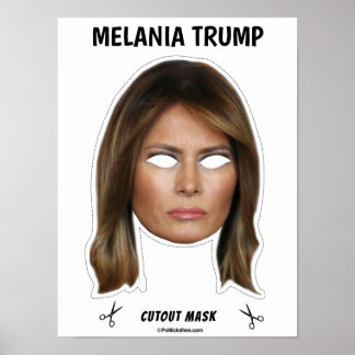 Affiche MÉLANIA TRUMP Masque d'Halloween