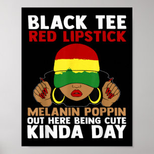 Affiche Melanin rouge Tee Noir Poppin Out Ici Bei