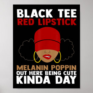 Affiche Melanin rouge Tee Noir Poppin Out Ici Bei
