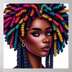 Affiche Mélanine qui explose Magie de fille noire Sœur afr