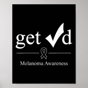 Affiche Melanoma Black Awareness Ribbon Tee Get Checked