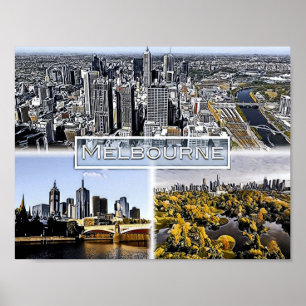 Affiche Melbourne - Australie - Mosaïque -