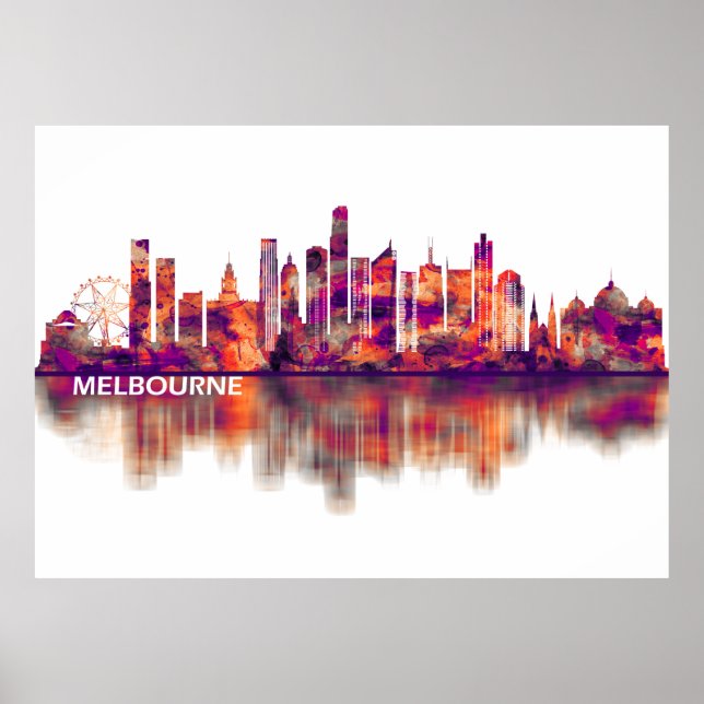 Affiche Melbourne Australie Skyline (Devant)