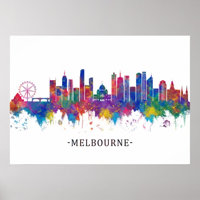 Affiche Melbourne Australie Skyline (Devant)