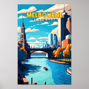 Affiche Melbourne Australie Travel Art Vintage