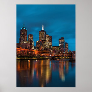 Affiche Melbourne la nuit