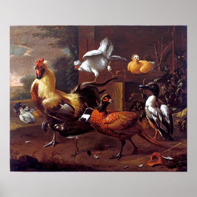 Affiche Melchior d'Hondecoeter Chicken Yard (Devant)