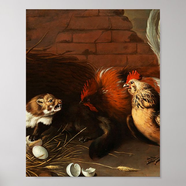 Affiche Melchior d'Hondecoeter - Oiseaux dans un parc (Devant)