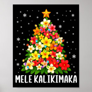Affiche Mele Kalikimaka Arbre de Noël Hawaïen Floral Pjs