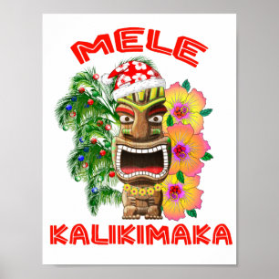 Affiche Mele Kalikimaka le père noël Tiki