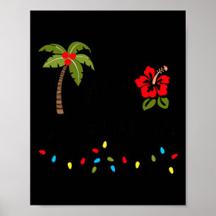 Affiche Mele Kalikimaka Noël Tropical Noël Hawaïen