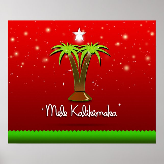 Affiche Mele Kalikimaka Palm Tree pour Noël (Devant)